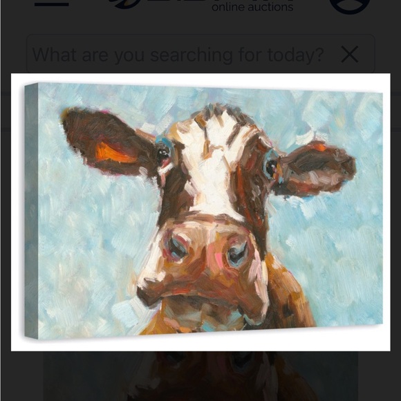 Other - Colorful Cow Canvas Art